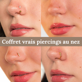 Gift box: 4 real nose piercings